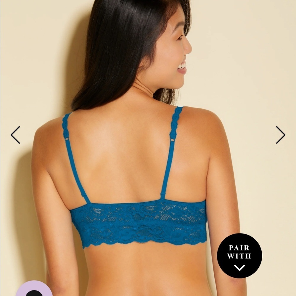 Cosabella Malawi Blue NSN Macrame Sweetie Never Bra Bralette Large NWT - Picture 2 of 4